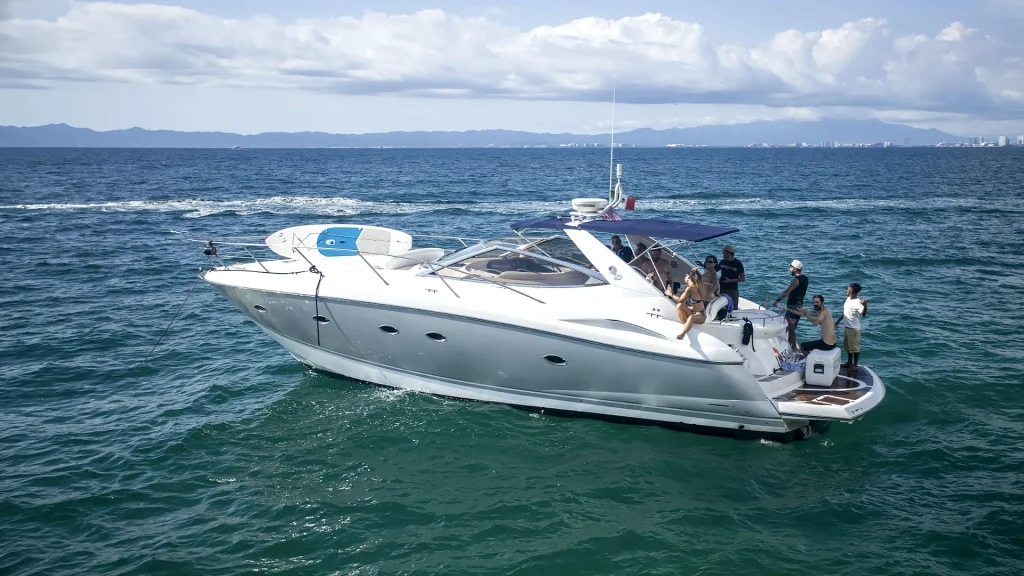 Private yacht charter with guests on Banderas Bay near Puerto Vallarta