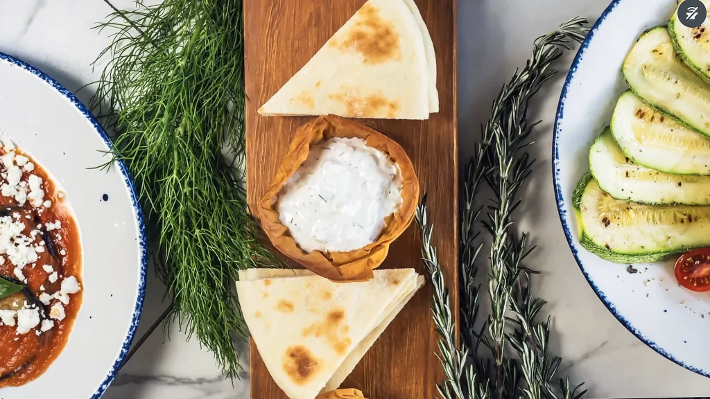 Mediterranean appetizers served at OPA Greek Bistro in Avida Market, Puerto Vallarta.