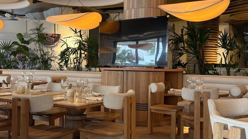 Elegant main dining room at Evelina Restaurant in Puerto Vallarta's Romantic Zone.