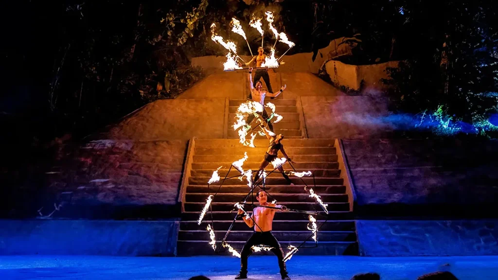 Fire performers during Rhythms of the Night by Vallarta Adventures in Puerto Vallarta