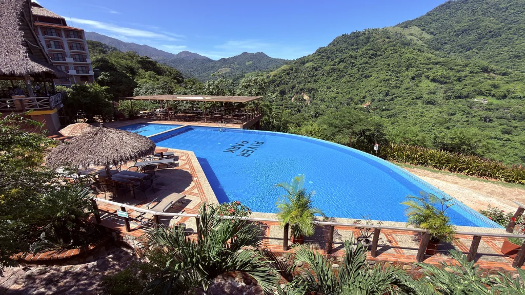 Infinity pool overlooking the Sierra Madre mountains at River Park near Puerto Vallarta